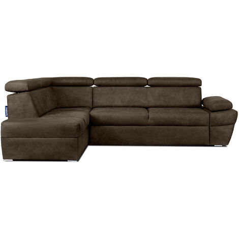 KONSIMO RATLO Ecksofa , Schlaffunktion, 4 /5  Sitzer, Bettkasten, Lederoptik, braun