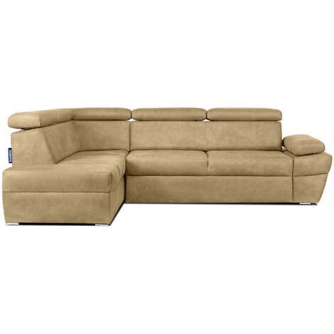 KONSIMO RATLO Ecksofa , Schlaffunktion, 4 /5  Sitzer, Bettkasten, Lederoptik, ecrue