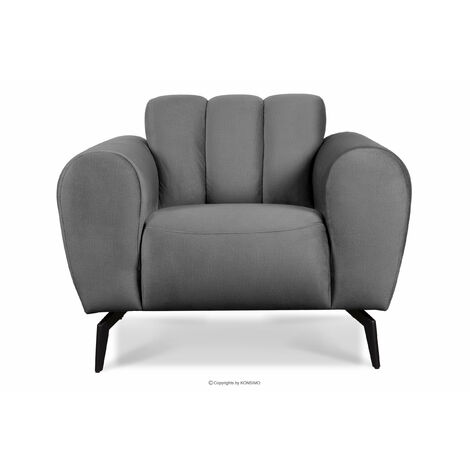 KONSIMO RUBERO Modernistischer Sessel auf Beinen, hellgrau