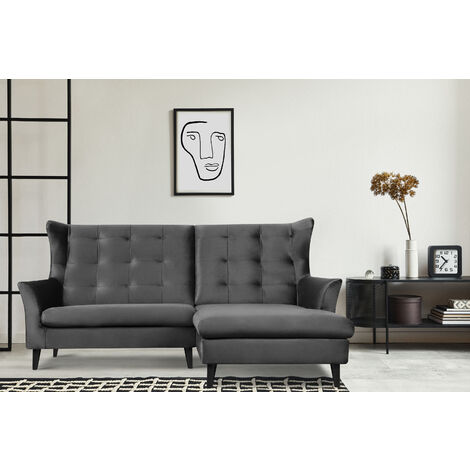 KONSIMO SALIS Ecksofa auf Beinen, grau