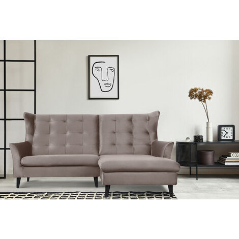 KONSIMO SALIS Ecksofa rechts auf Beinen, beige