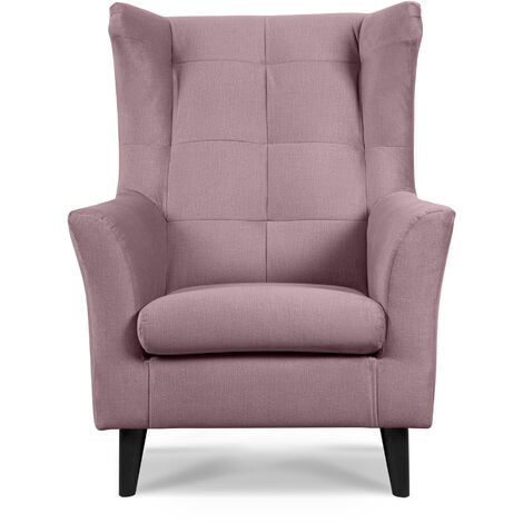 KONSIMO SALIS Ohrensessel auf Beinen , rosa