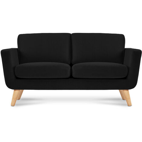 KONSIMO Schlafsofa mit Armlehnen "TAGIO", Schwarz, Stoff, Scandinavian, 153x80x84 cm