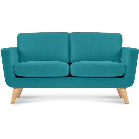 KONSIMO Schlafsofa mit Armlehnen "TAGIO", Türkis, Stoff, Scandinavian, 153x80x84 cm