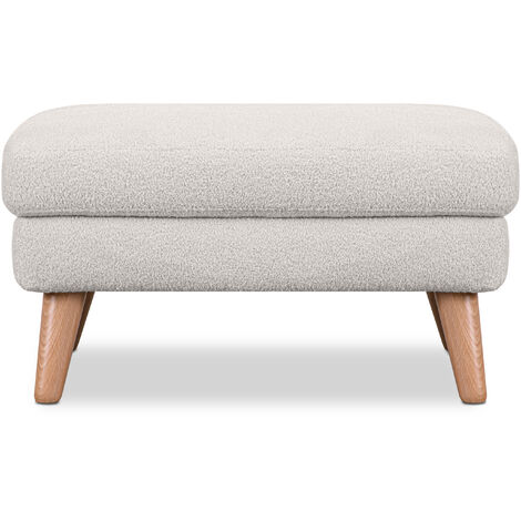 KONSIMO Sitzhocker Gestell aus Massivholz "TAGIO", Weiss, Stoff, Scandinavian, 80x46x65cm