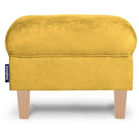 KONSIMO Sitzhocker zeitloses Design und pflegeleichter Stoff "MILES", Gelb, Stoff, Classic, 55x42x40cm