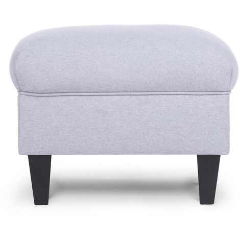 KONSIMO Sitzhocker zeitloses Design und pflegeleichter Stoff "MILES", Hellgrau, Stoff, Classic, 55x42x40 cm