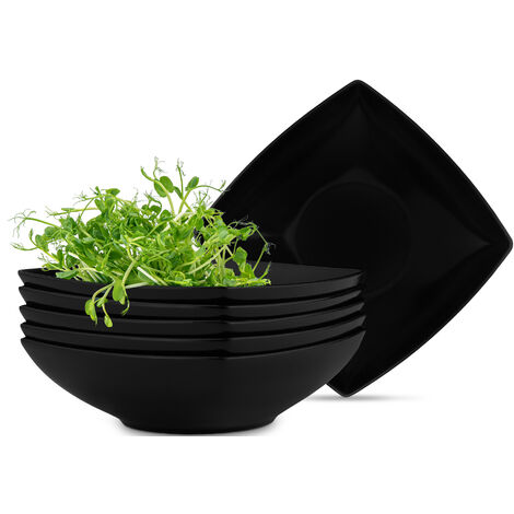 KONSIMO Suppenteller EPIRI 6-tlg. Schwarz Keramik Asian 17x17cm