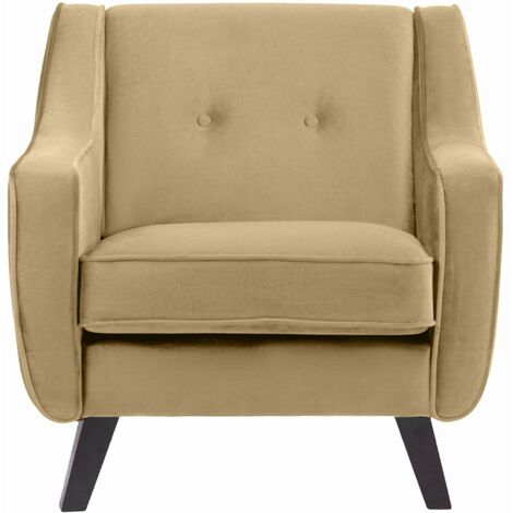 KONSIMO TERSO Sessel mit Velours-Bezug, Beige
