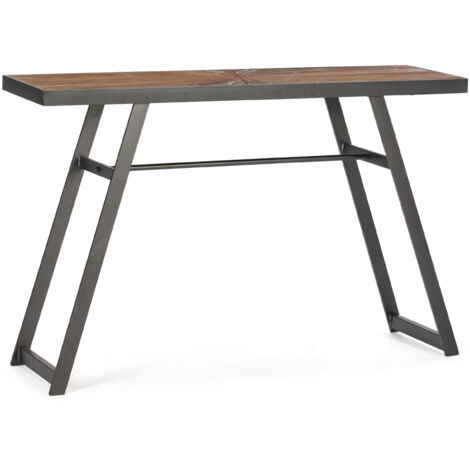 Konsole 120x35x77 Holz / Black Metall Möbel / Tischtische für alle Stile, um zu Hause eine Note zu verleihen