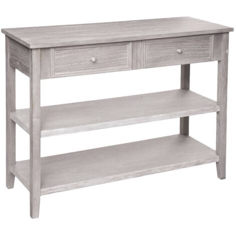 Konsole Charme - gebleichtes Holz - 2 Schubladen