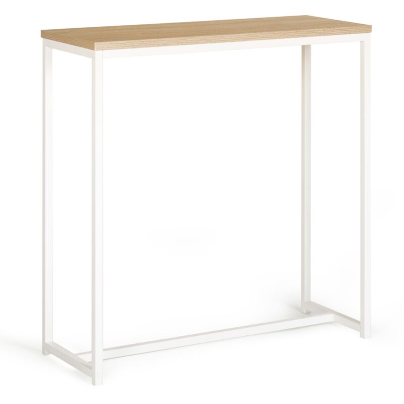 Idmarket Beige Konsole Detroit Industriedesign Holz Und Metall Weiß