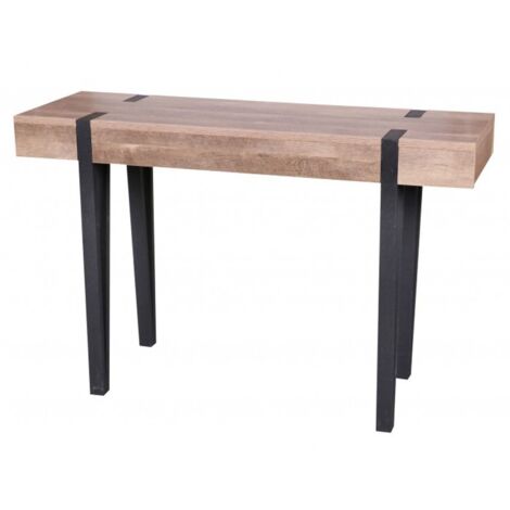 MEUBLORAMA Konsole LOVY – Holz mit schwarzen Metallbeinen