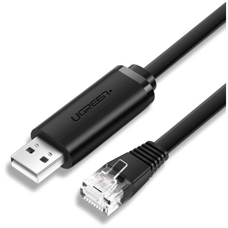 Konsolenkabel USB - RJ45 Adapter Twisted Pair Ethernet 1,5m schwarz