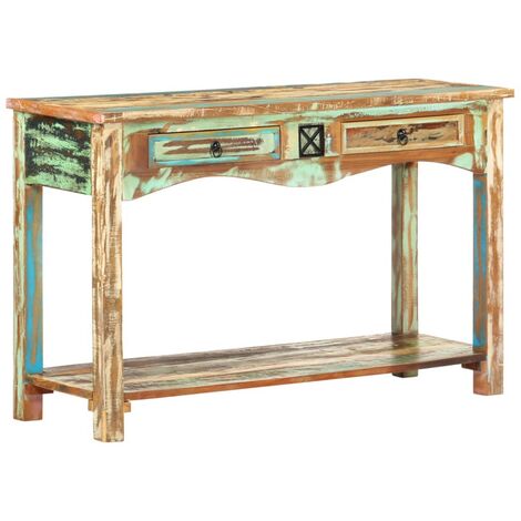 vidaXL Konsolentisch Recyceltes Massivholz Stahl Beistelltisch Sideboard Flur