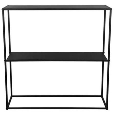 MIRRORS AND MORE Konsolentisch ALEXIS - Beistelltisch rechteckig aus Metall Schwarz 80x80cm