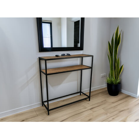 Konsolentisch AVELIN in Holzoptik und Schwarz, Breite 80cm