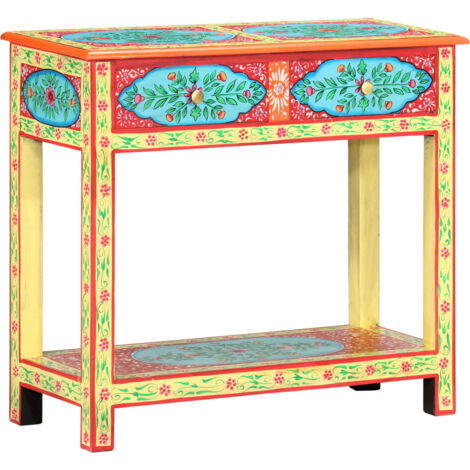 Konsolentisch Handbemalt 80×35×75 cm Mango Massivholz