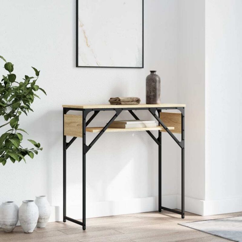 Konsolentisch Mit Ablage Sonoma-eiche 75x30x75cm Holzwerkstoff Vidaxl