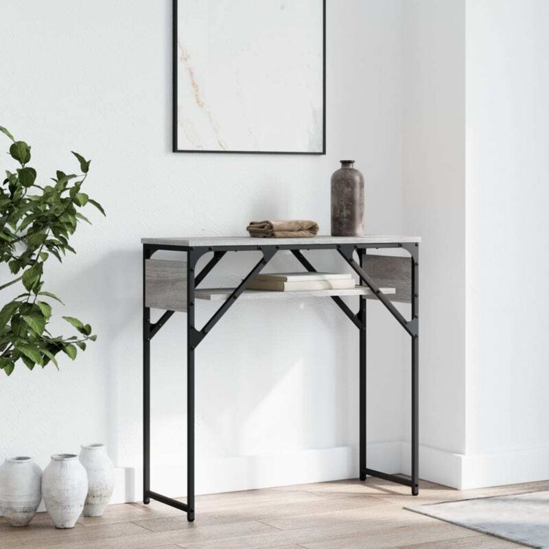 Konsolentisch Mit Ablage Grau Sonoma 75x30x75cm Holzwerkstoff Vidaxl