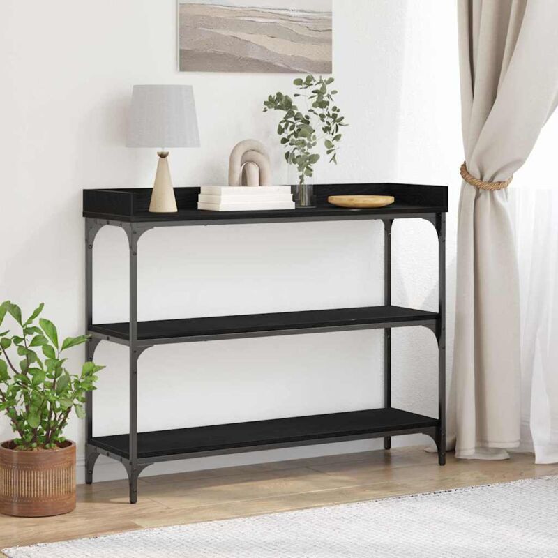 Konsolentisch Mit Regal Schwarze Eiche 100 X 30 X 80 Cm Vidaxl