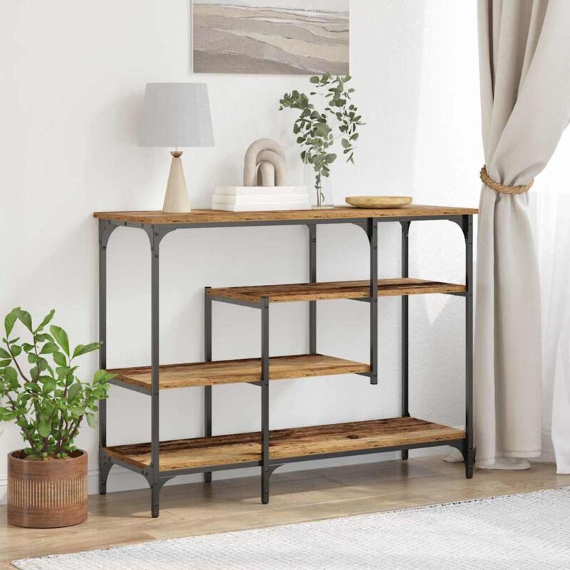 Konsolentisch Altholz 100 X 35 X 75 Cm Schichtholz Und Metall Vidaxl