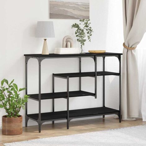 Konsolentisch mit Regal Schwarz Eichen-Optik 100 x 35 x 75 cm vidaXL