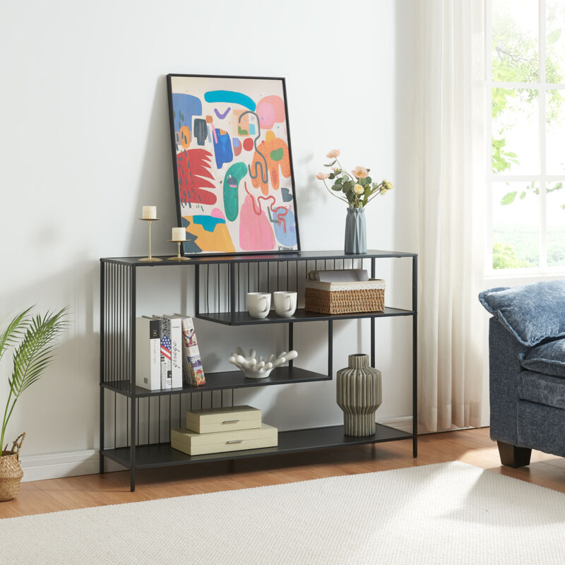 [en.casa] - Konsolentisch Oxelösund 120x33x80 Cm Schwarz