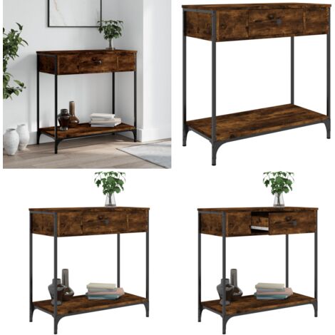 Konsolentisch Räuchereiche 75x34,5x75 cm Holzwerkstoff - Konsolentisch - Flurtisch - Sideboard - Wohnzimmerstil - Industrial Style - Home & Living