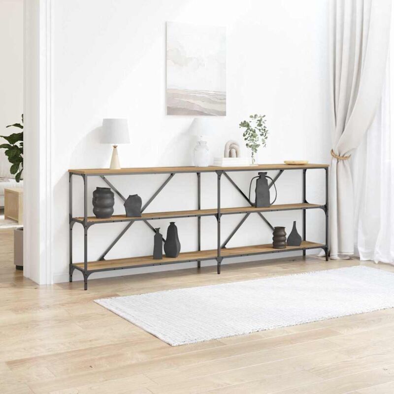 Konsolentisch Artisan Eiche 200x30x75 Cm Ingenieurholz & Stahl - Vidaxl