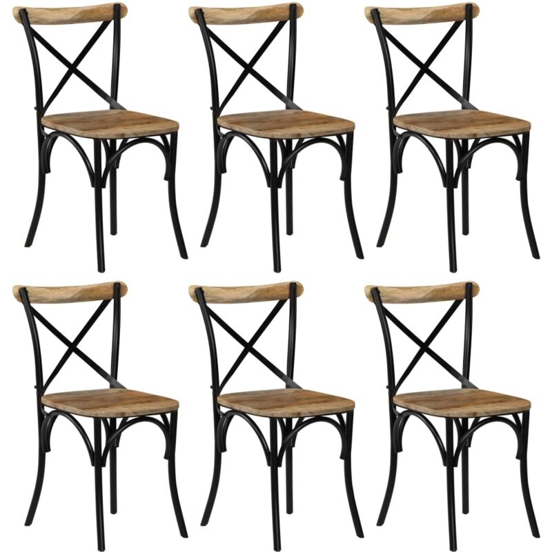 Esszimmerstühle 6 Stk. Schwarz Mango-massivholz - Vidaxl