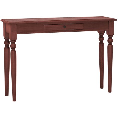 Konsolentisch，Beistelltisch，Sofatisch für kleinen Raum, für Eingang, Flur Klassisches Braun 110x30x75cm Massivholz Mahagoni CIENE217558 BonneVie