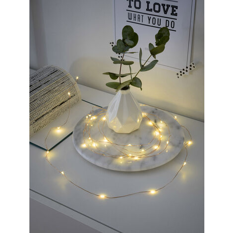 Konstsmide 1461-160 Micro-Lichterkette  Innen  batteriebetrieben Anzahl Leuchtmittel 40 LED Warmweiß
