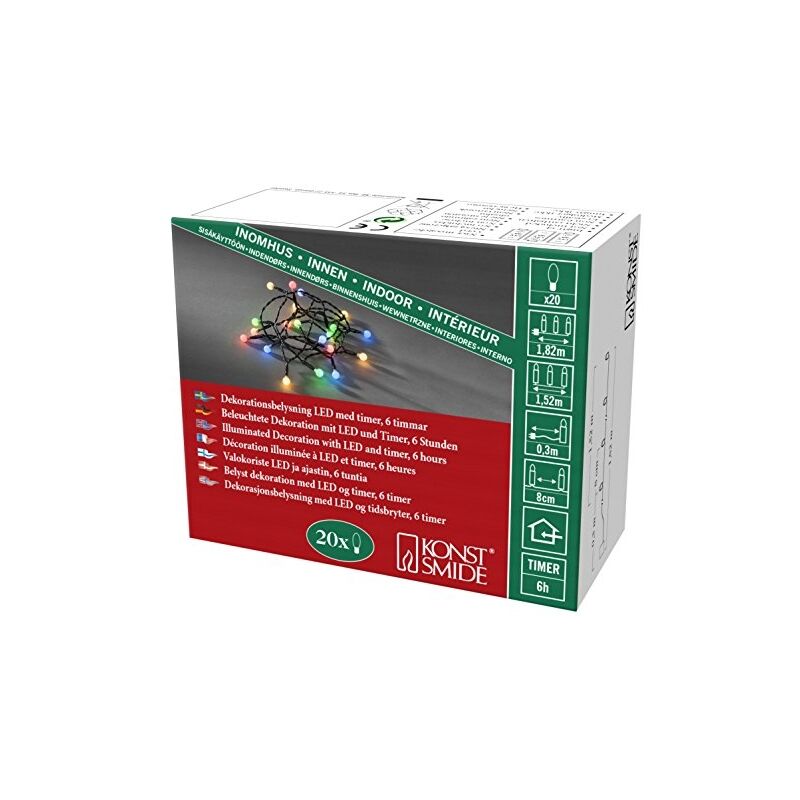 

Konstsmide 1491  507  Guirnalda De Luces Led, Plástico, Color Negro