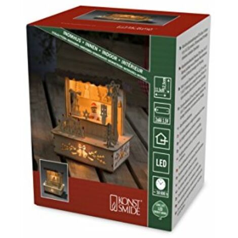 KONSTSMIDE 2822-100 LED Marktstand Holz Innen Dach Braun