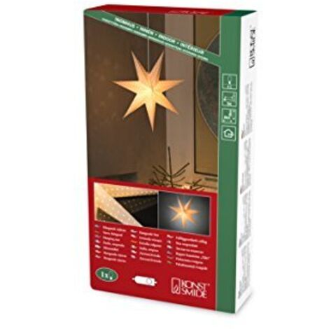 Konstsmide 2910-200 Stella di Natale Lampada ad incandescenza, LED (monocolore) Bianco ricamato, con motivi perforati,