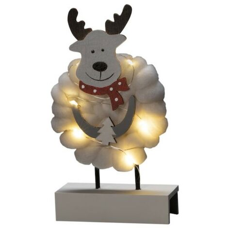 KONSTSMIDE 3266-210 LED Holzsilhouette "Elch mit Baumwolle"