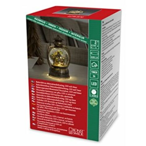 KONSTSMIDE 3499-000 LED Kugellaterne Weihnachtskrippe Höhe 20cm