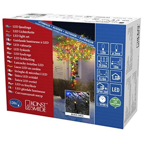 Konstsmide 3612-500 LED catena luminosa, in plastica, nero