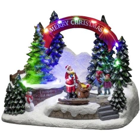 Konstsmide 4244-000 Père-Noël avec enfant multicolore LED multicolore avec interrupteur, avec musique