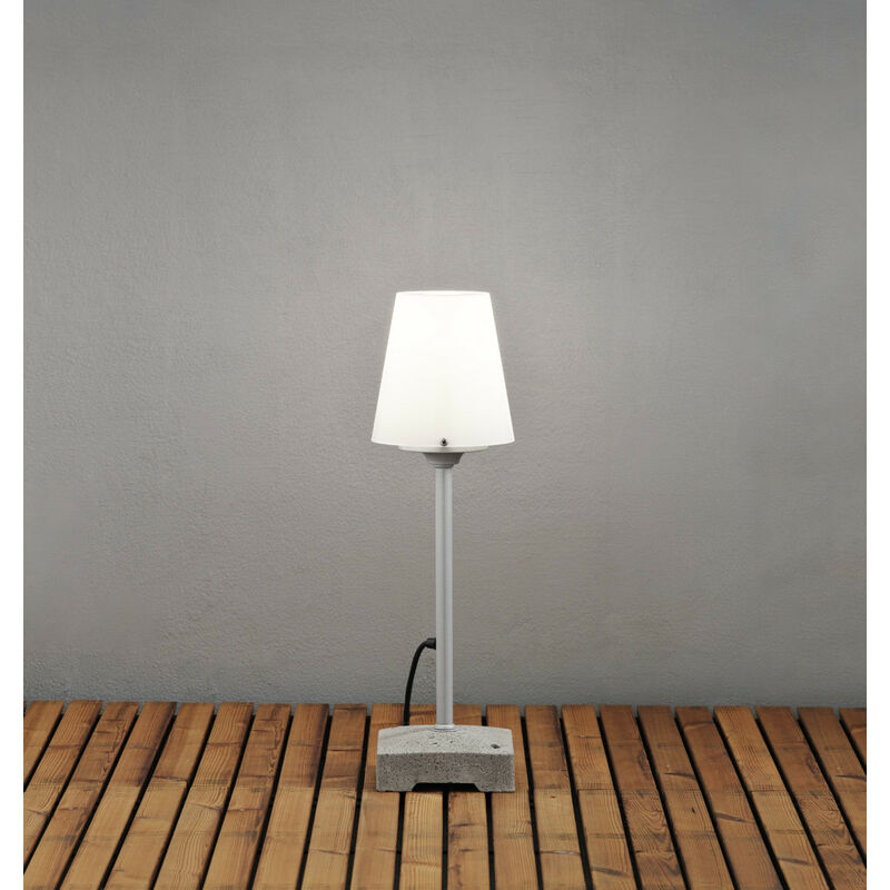 Konstsmide Lucca Outdoor Modern Lounge Grey Lantern Opal Shade Small, IP44