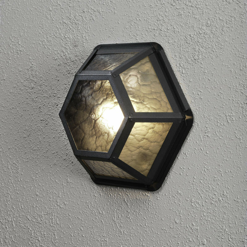 Image of Konstsmide Lighting - Konstsmide Castor Lampada da parete classica da esterno nera IP23