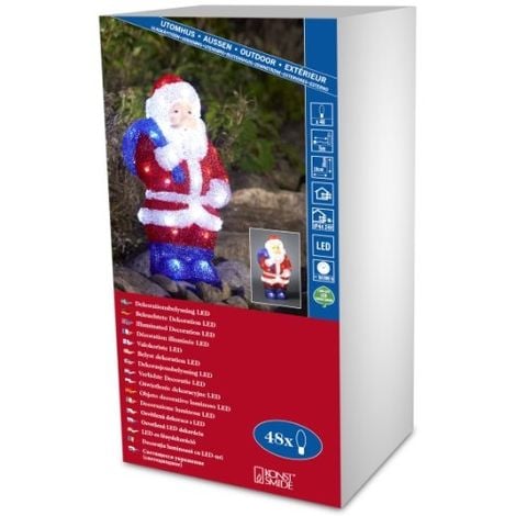 KONSTSMIDE 6153-203 PÈRE-NOËL ACRYLIQUE 48 LED BLANC + CÂBLE TRANSPARENT 24 V