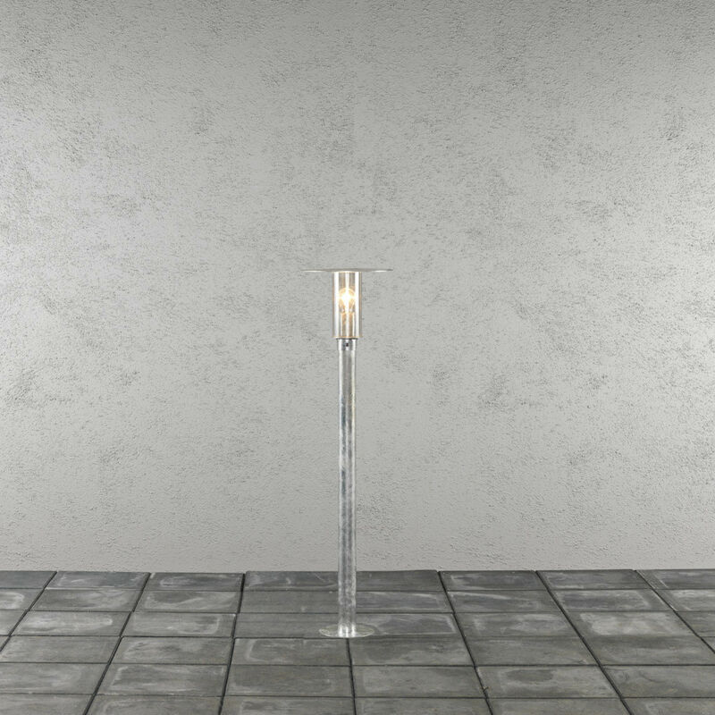 Konstsmide Mode Outdoor Classic Short Post Light Galvanised Clear Plastic Rough Proof, IP54