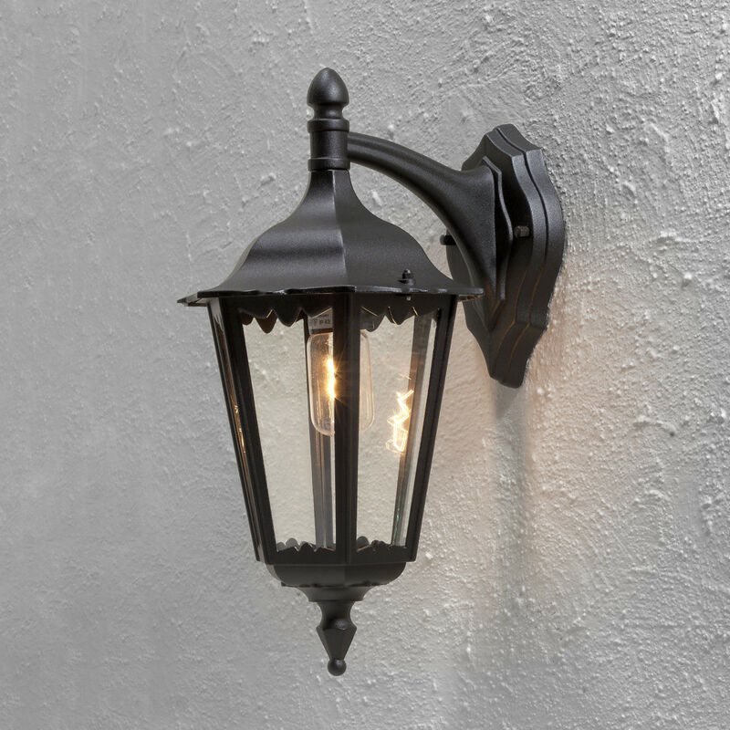 Image of Konstsmide Lighting - Konstsmide Firenze Lanterna da esterno classica grande da incasso nero opaco, IP43