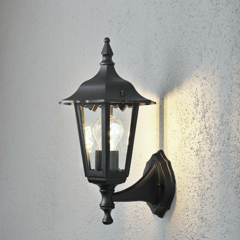 Image of Konstsmide Lighting - Konstsmide Firenze Lampada da esterno classica per lanterna nera opaca, IP43
