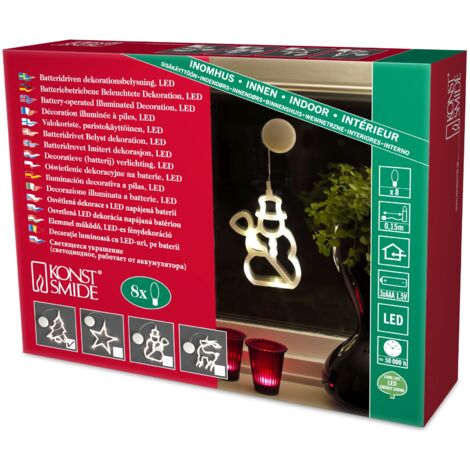Konstsmide Albero di natale a batterie, illuminato da luce bianca LED