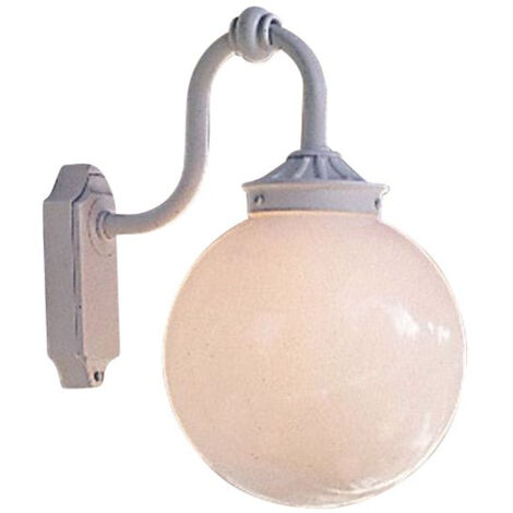 Konstsmide Arcturus Applique murale d'extérieur classique vers le bas - Opale blanche mate, IP23