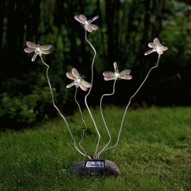 Konstsmide Assisi 5 lampes libellule à énergie solaire pour l'extérieur, IP44