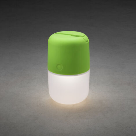 Konstsmide Assisi Lampe d'extérieur portable ronde à énergie solaire LED verte, IP44